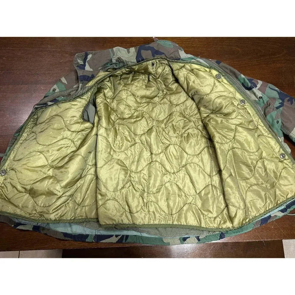US Military Camo Hooded Jacket Men Medium Hunting Utility Tactical Work Outdoor